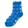 Cyan blue check socks